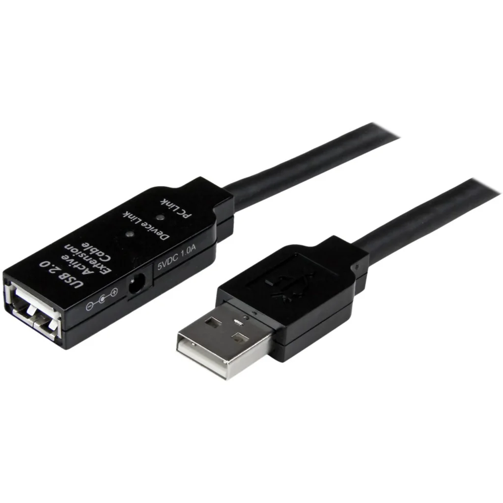 Cable Extensión USB 2.0 Tipo-A M/H Activo amplificdo Longitud 10 metros Negro