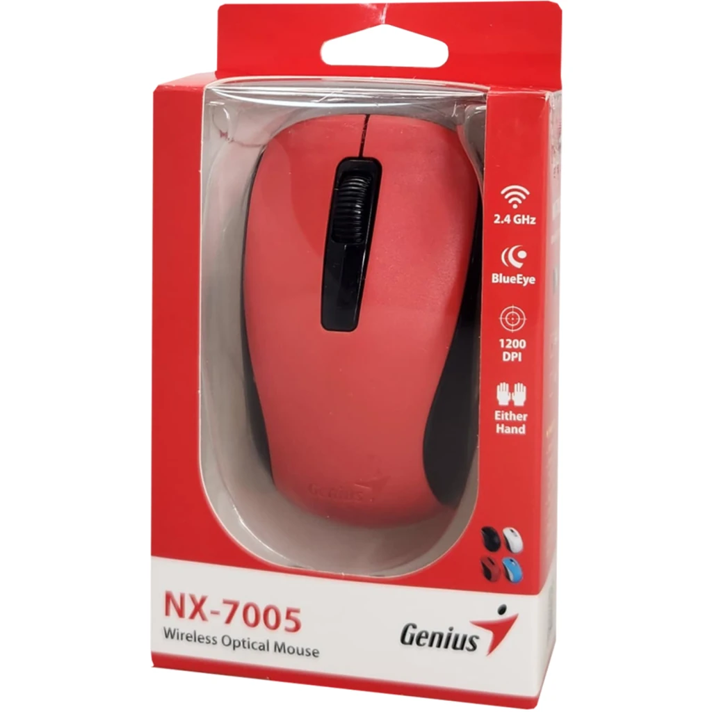 Imagen 3 de GENIUS MOUSE INALAMBRICO 2,4GHZ RED-NX-7005-RD