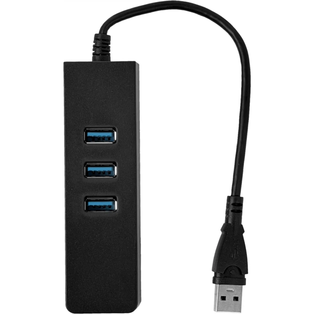 Imagen 3 de 1-USB3.0-AM 1-LAN-RJ45-Ethernet 10/100mbps Hub-3p Win Mac Linux