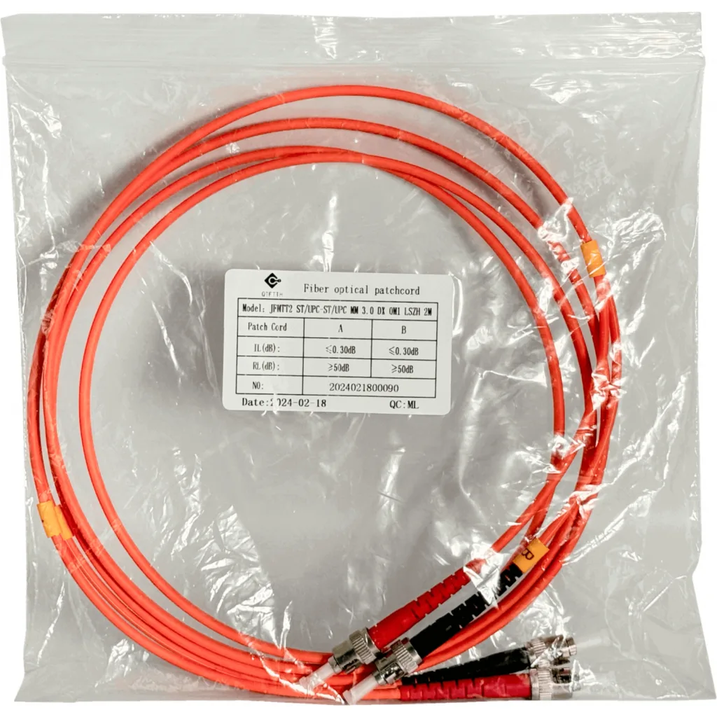 Imagen 1 de 2mt ST-ST OM1 Multimodo MM Duplex Jumper Fibra 62.5/125um LSZH