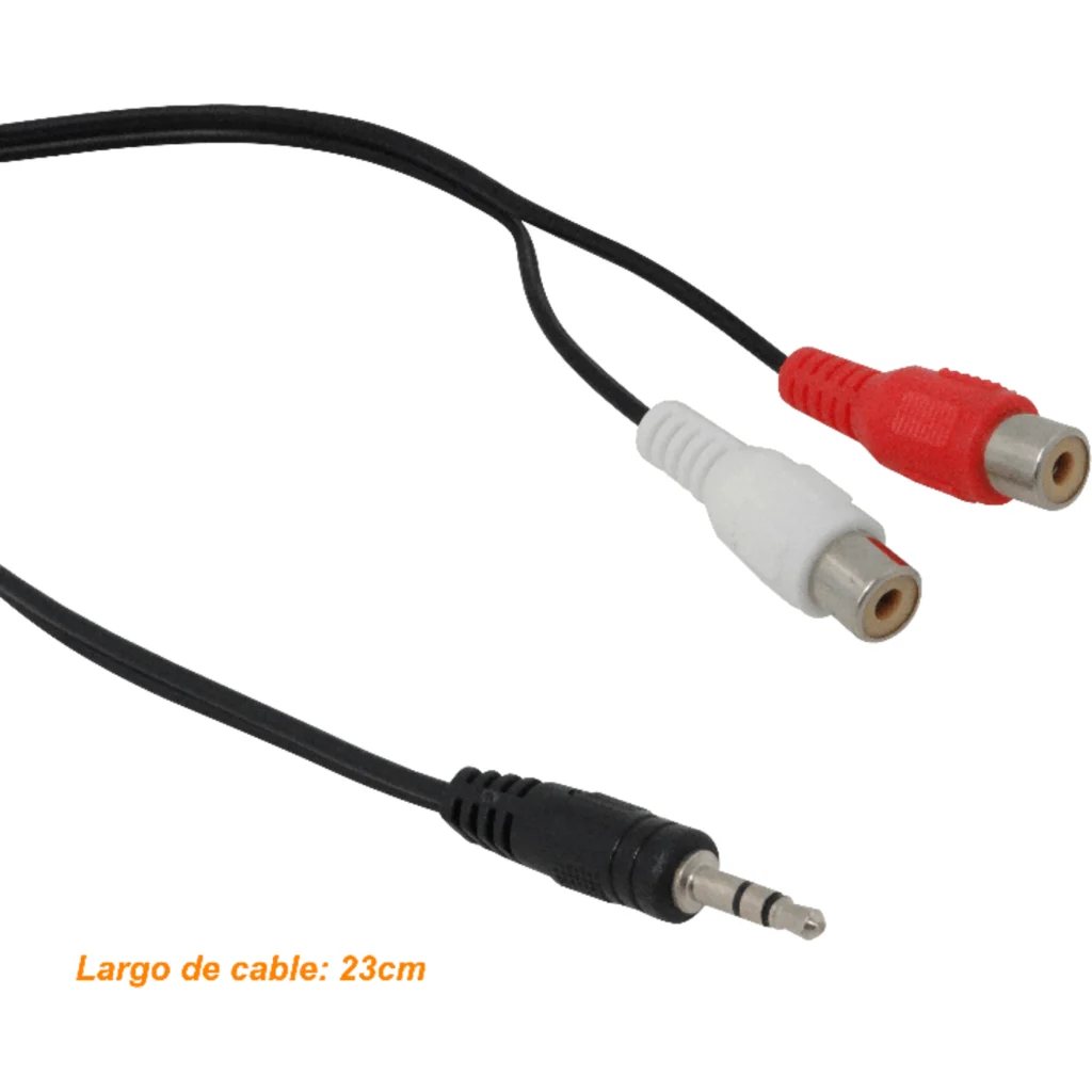 Imagen 1 de 3,5mm-M 2-RCA-H 0,2mt Macho-Hembra Cable Plug-RCA Phone-1/8 20cm