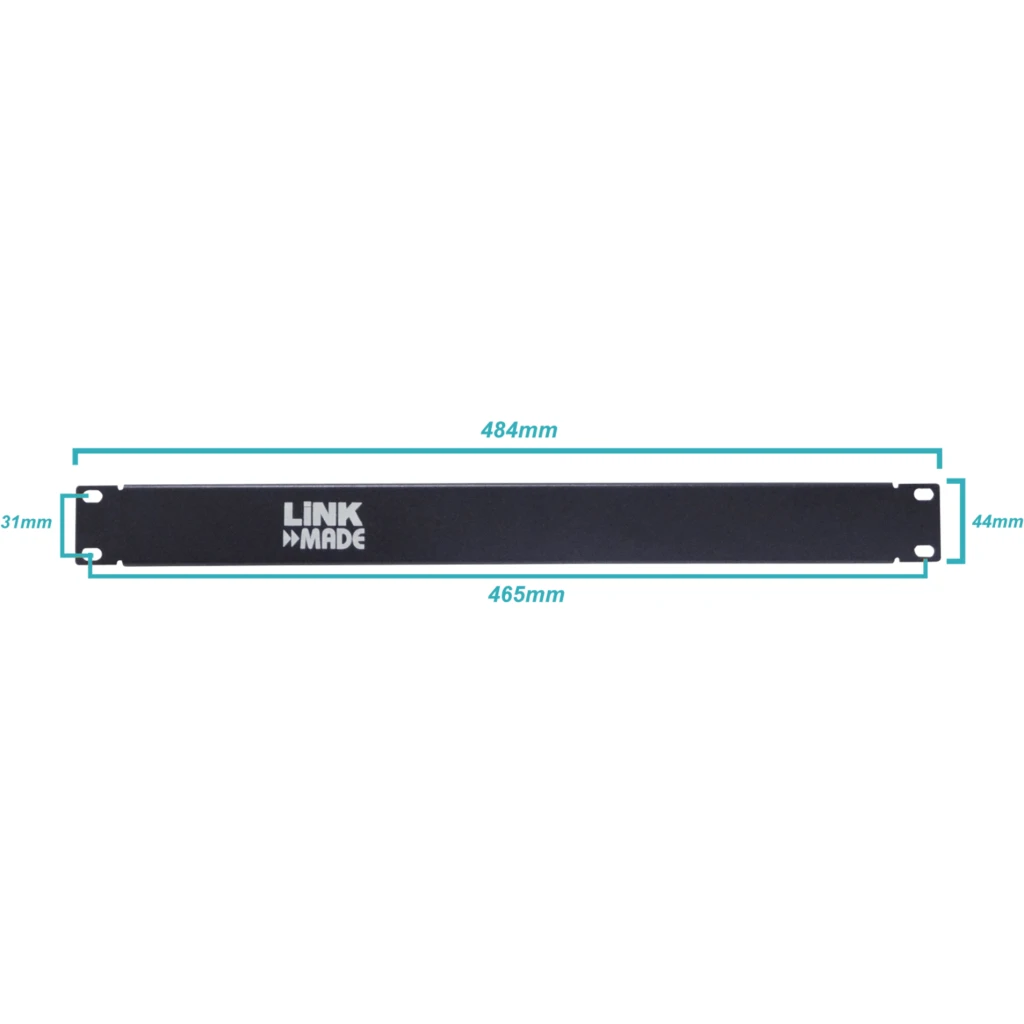 Tapa Cubre Espacio 1U Linkmade RAP-1 Rack 19 Pulgadas Fierro Negro
