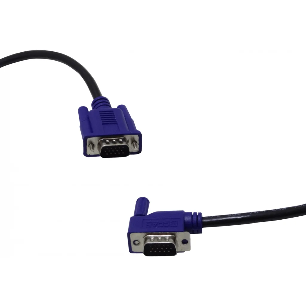 Imagen 1 de 0,3mt HDB15 90oR Macho-Macho DB15-M VGA-M Cable-24cm Video Blindado