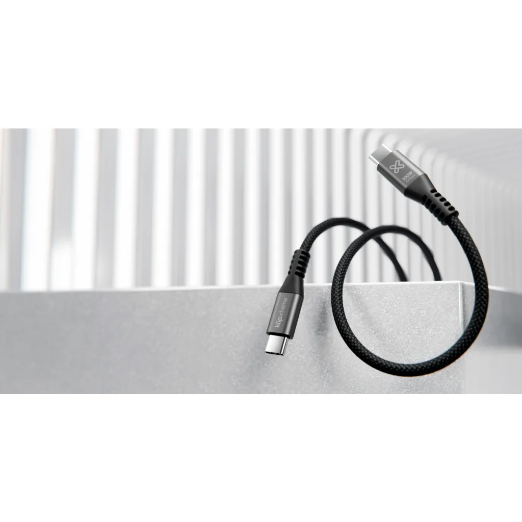 Imagen 11 de Klip Xtreme - USB cable - 24 pin USB-C - 3 m - Black - 100W 10Gbps Braided Fst Charg