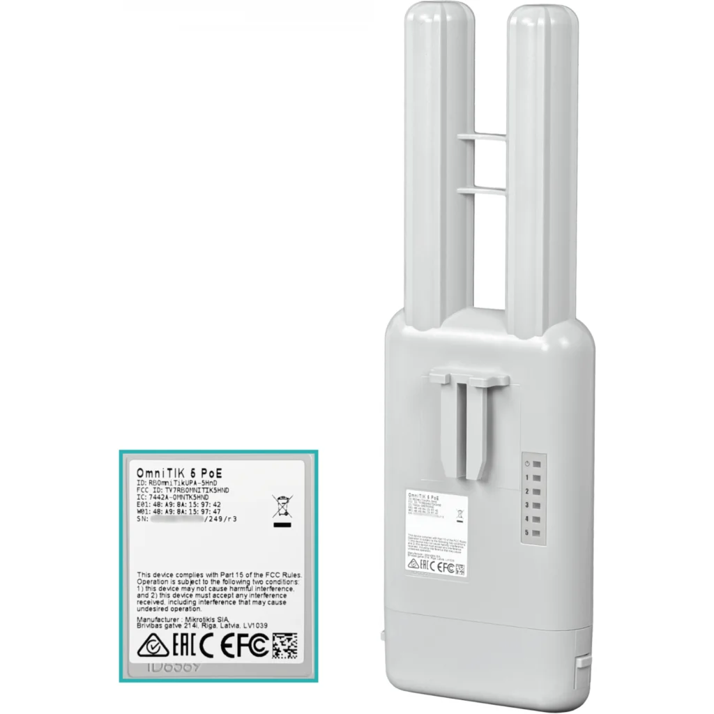 Imagen 5 de MIKROTIK Req-Cable 400mW-P 5GHz 2-8dBi L5 26DBM-P 5-100-PoE/9-30V USB