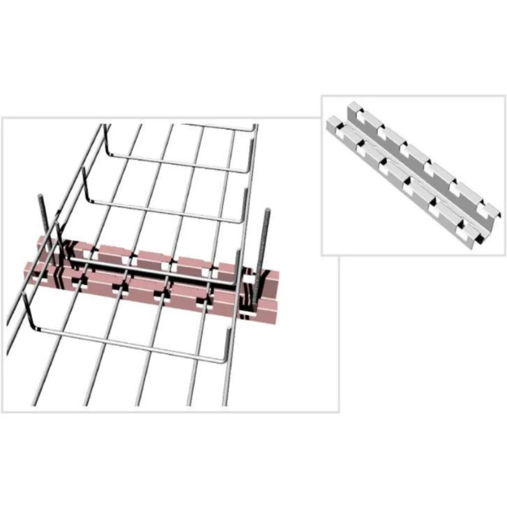 Imagen 1 de LINKCHIP Soporte Base 125x7x3cm p/Escalerilla Canasto Malla Hilo