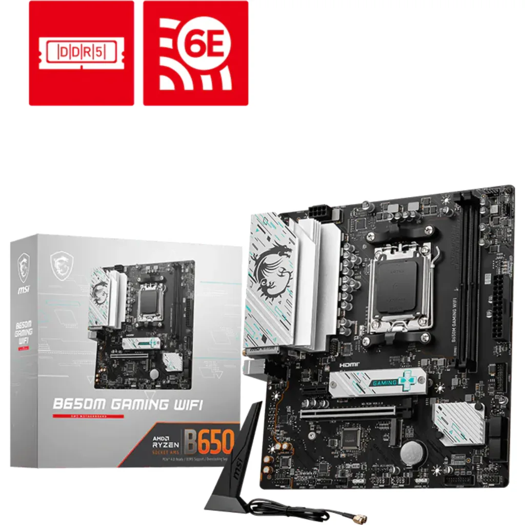 Tarjeta Madre MSI B650M GAMING WIFI Socket AM5 HDMI DP LAN WI6E mATX