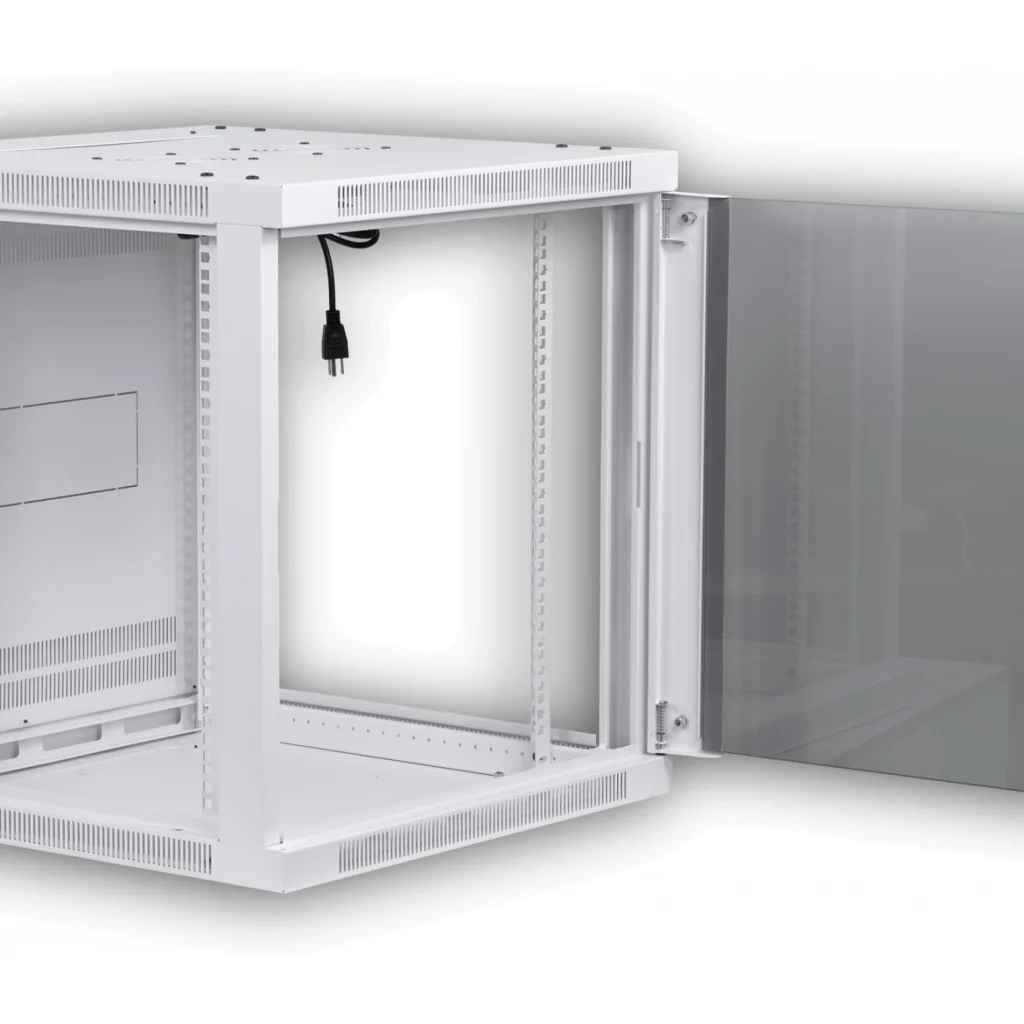 Imagen 2 de UBIQUITI Blanco 12U 60cm-Fondo Puerta-Vidrio Gabinete Rack Pared Muro