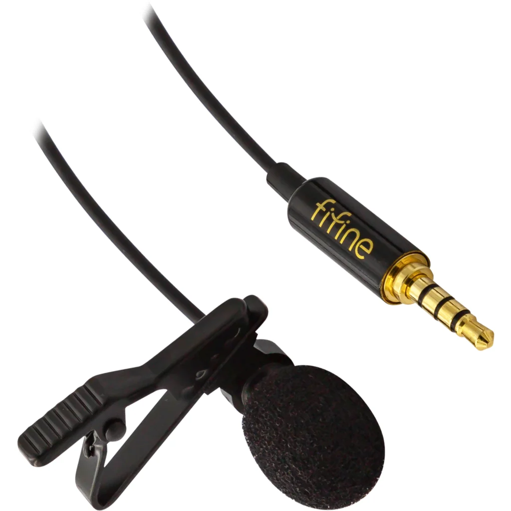Imagen 1 de Micrófono Fifine Lavalier para iPhone/Android (Conexión AUX, Negro)