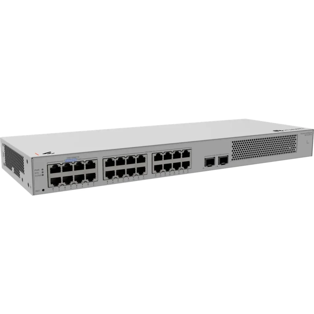 S210-24T2J. S210-24T2J (24*10/100/1000BASE-T ports, 2*2.5GE SFP ports, built-in AC power, Fanless)