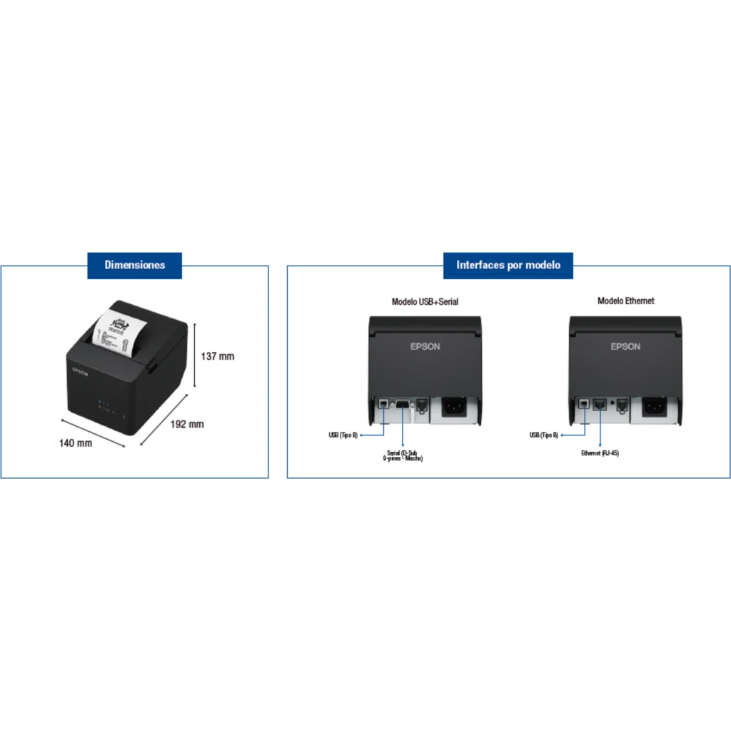 Imagen 6 de Impresora de Recibos Epson T20IV-L,  250mm/s USB + Ethernet