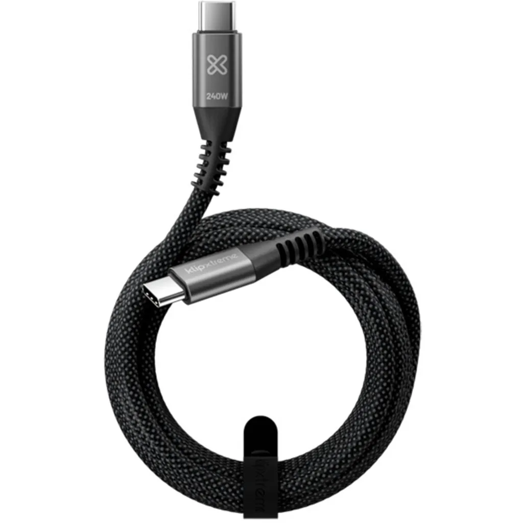 Imagen 1 de Klip Xtreme - USB cable - 24 pin USB-C - 3 m - Black - 240W Braided Fast Charging