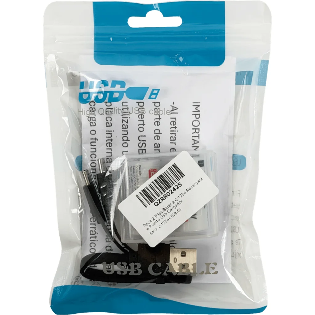Imagen 4 de 2-unids Pilas 3,7V USB-C Recargable 2700mWh 16x32mm Litio Pila/Bateria