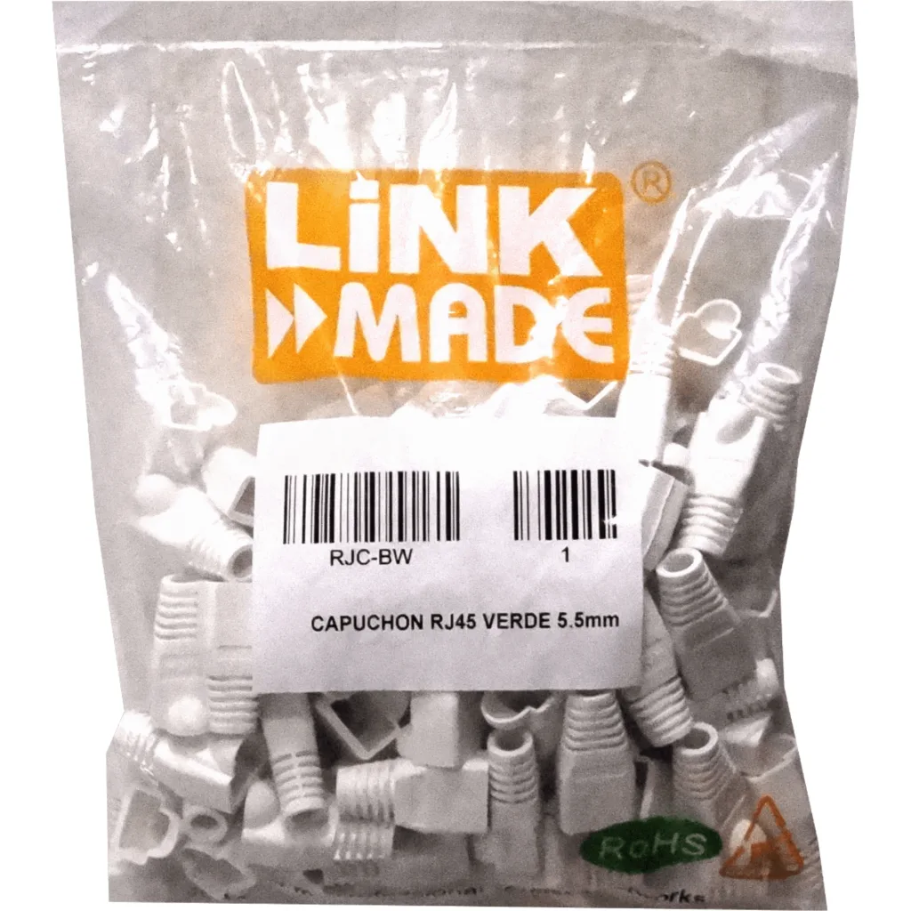 Bolsa de 100 Unidades Capuchon para RJ-45 p/Cable CAT5e Linkmade Color Blanco