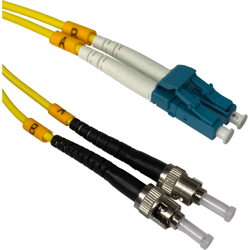 1mt LC-ST/UPC MonoModo SM Duplex Jumper Cable Fibra 9/125um 3mm LSZH