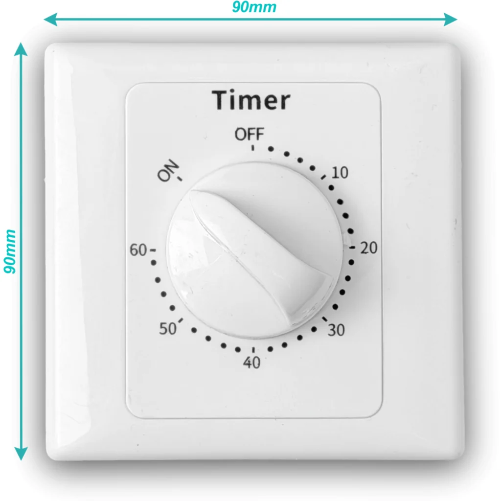 Imagen 3 de Temporizador 60mins 86x86mm Mecanico 220VAC 10A 2000W