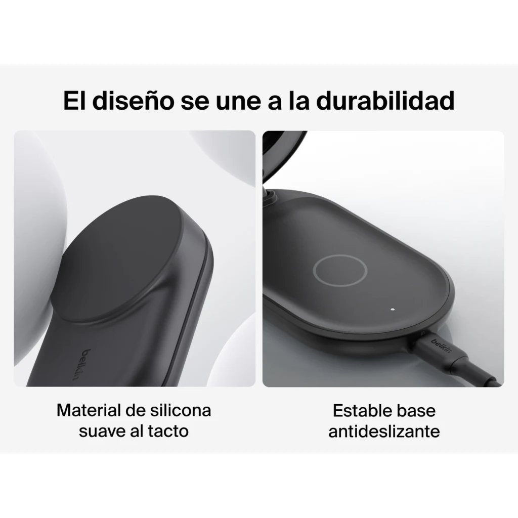 Imagen 9 de Base de carga 3 en 1 plegable BoostCharge Qi2 15W Belkin Negra