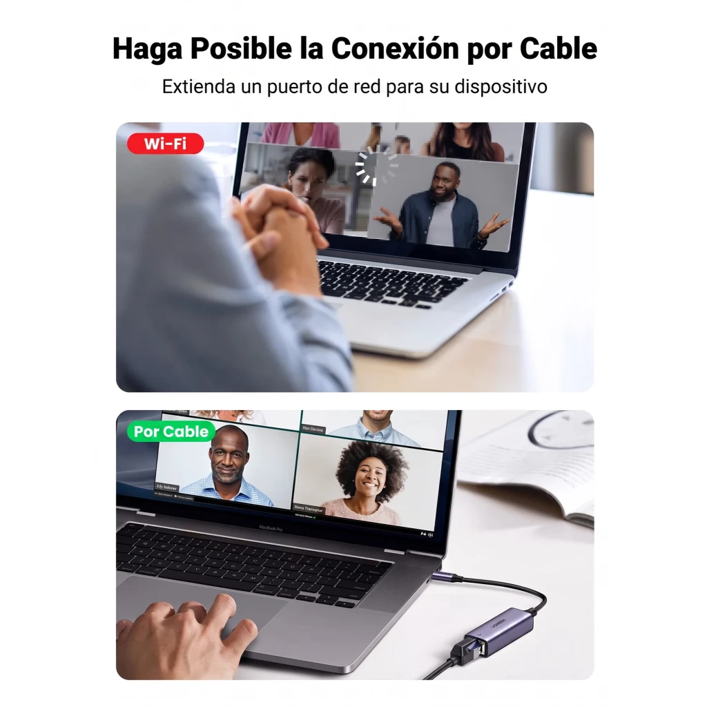 Imagen 8 de Adaptador de Red UGREEN CM483 USB-C a Red Gigabit Ethernet RJ45 Aluminio