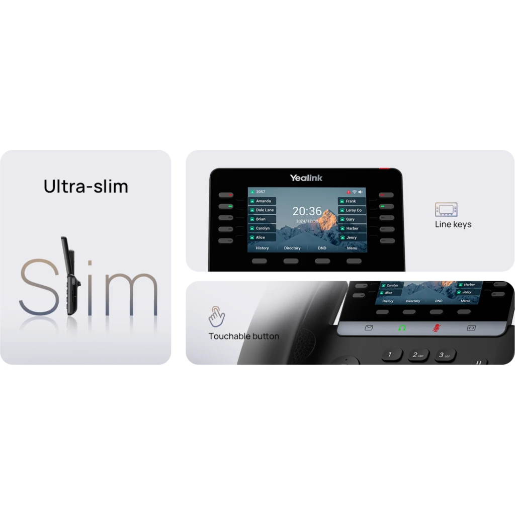 "Telefono IP empresarial pantalla color de 3,5"", audio HD cancelacion de ruido,