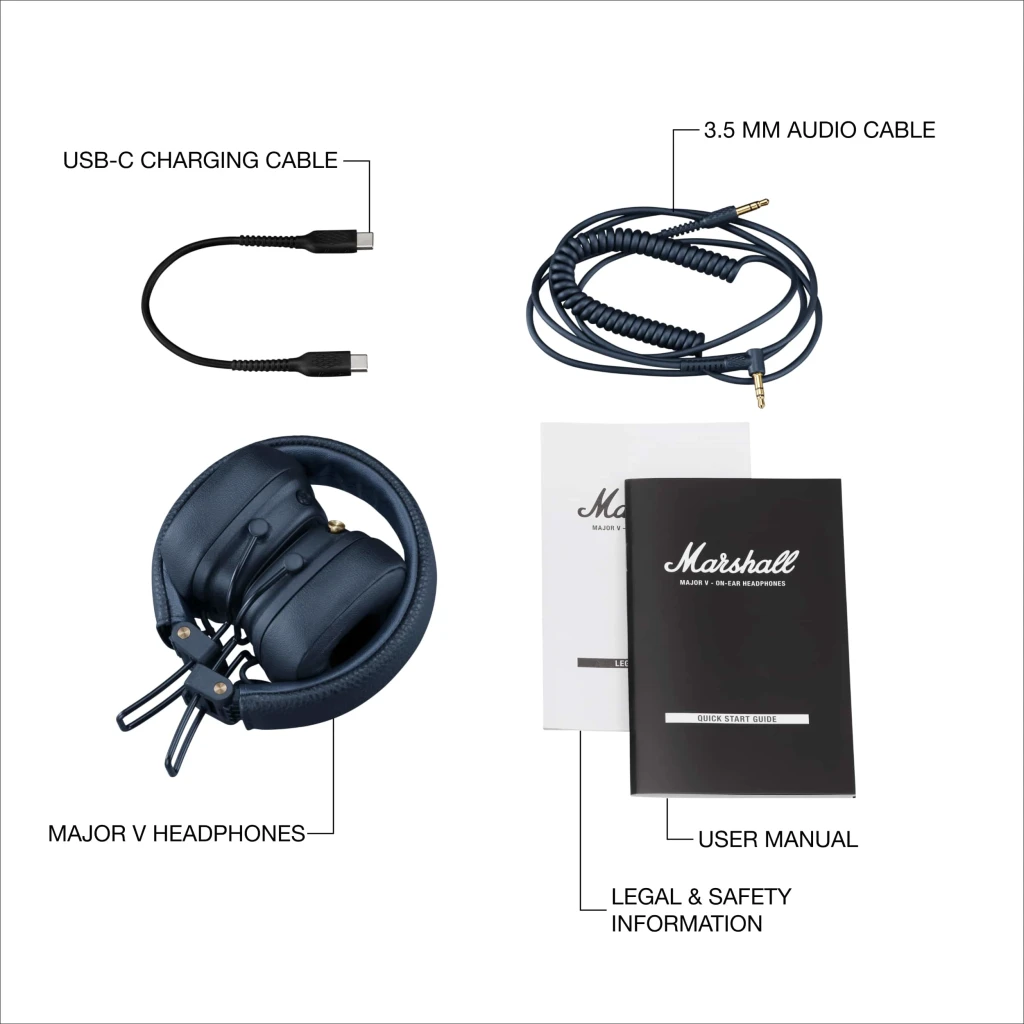Imagen 7 de Audifono On Ear Wireless Major V Marshall azul medianoche