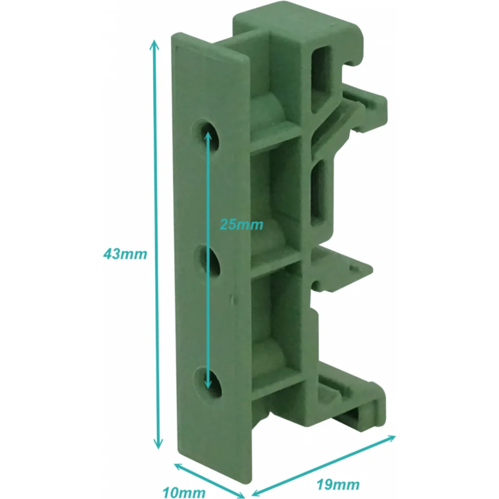 Verde 25mm Par Adaptadors Plasticos inc-torn Montaje Circuito Riel DIN