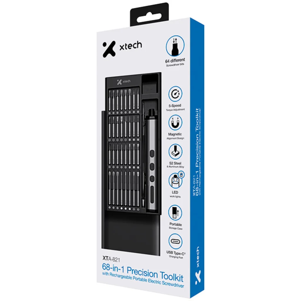 Imagen 9 de Xtech - 68-in-1 High-Precision Screwdriver Kit - Rechargeable Electric XTA-821