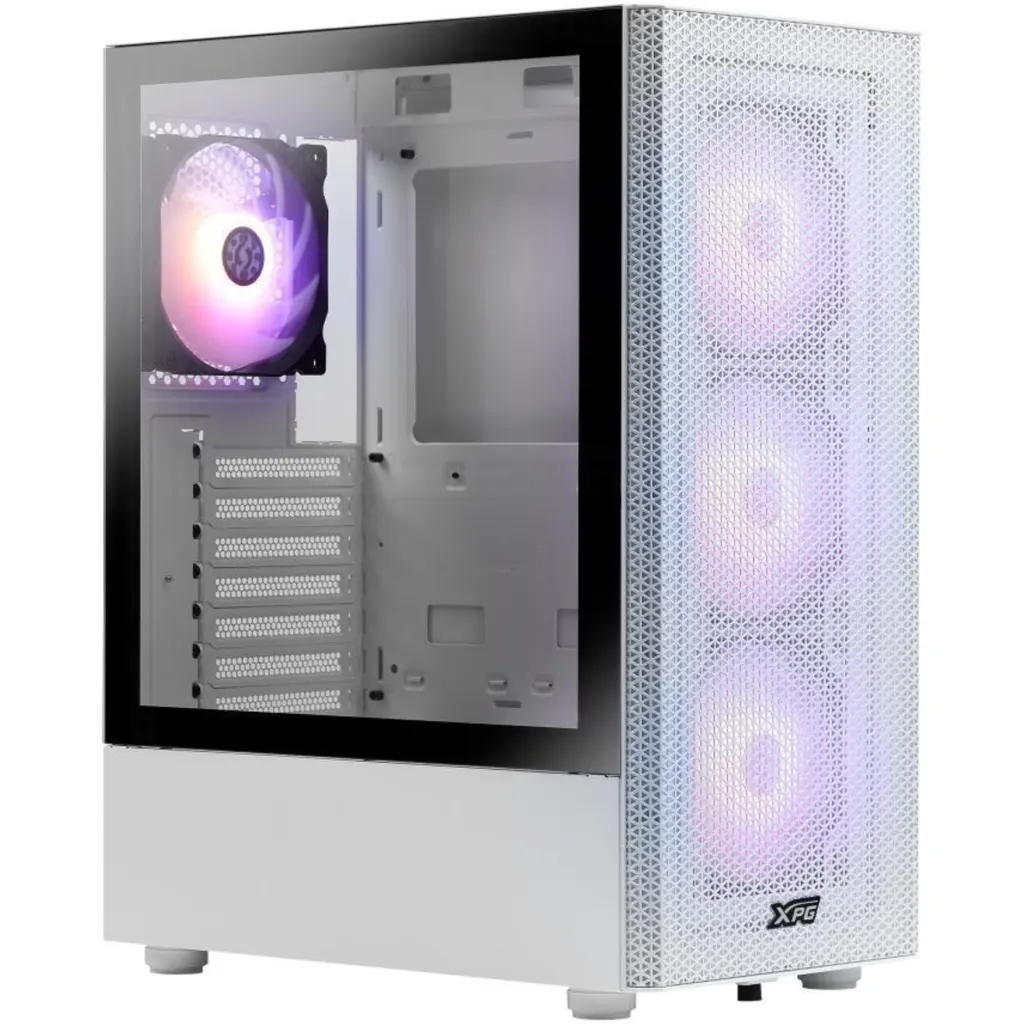 Gabinete XPG Valor Air Mesh, ATX Vidrio templ. 2*USB3.2 3*FAM120mm, Color Blanco