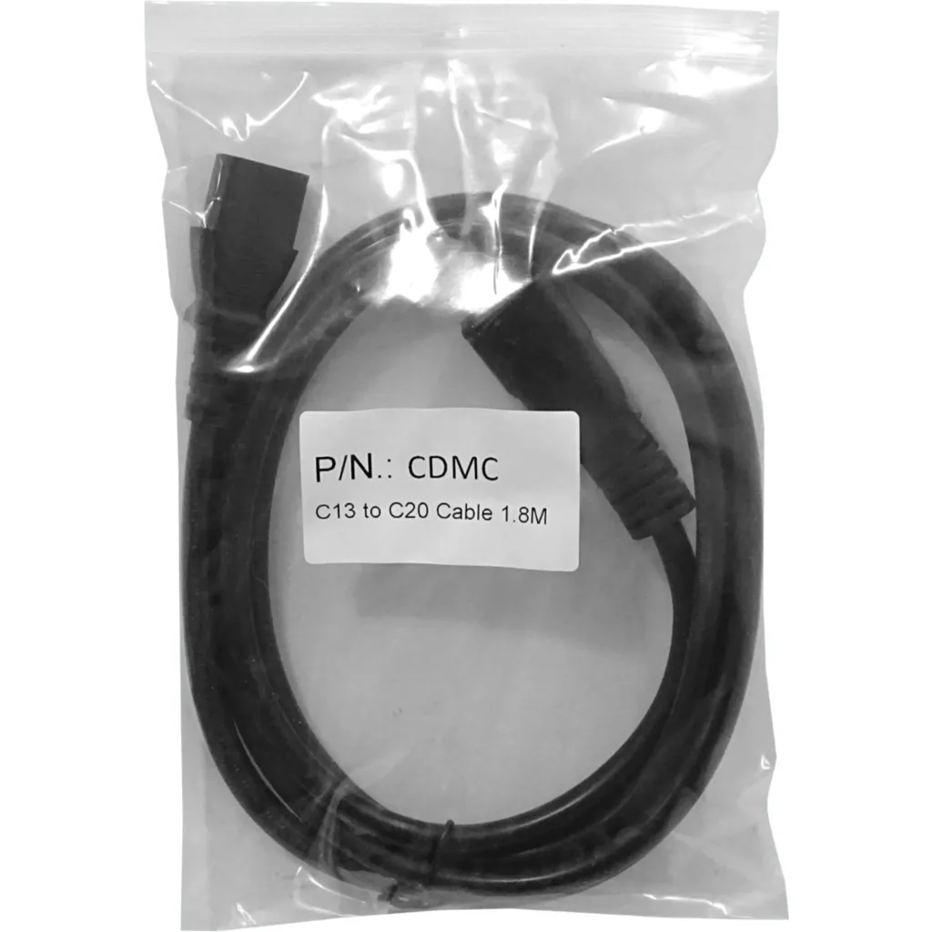 Imagen 1 de C13-Hembra-10A C20-Macho-16A Cable Poder 1,5-1,8mt Negro