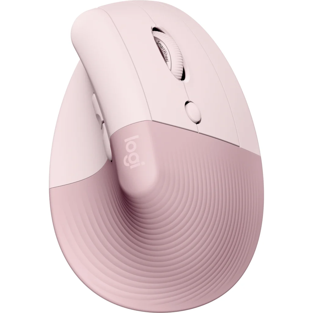 Mouse Ergonónico Inalámbrico Logitech Lift Vertical 4000DPI 6Btns BT Rosado