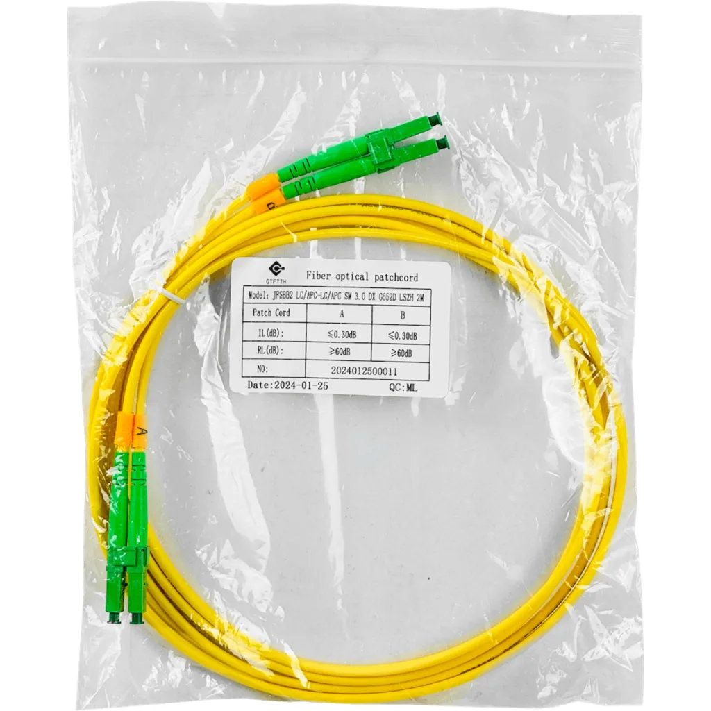 2mt SM LC/APC-LC/APC MonoModo SM Duplex Jumper Cable Fibra 3.0mm 9/125