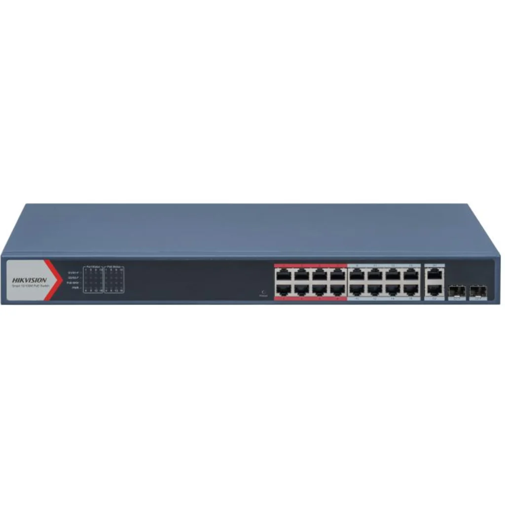 Switch Smart Managed Hikvision 16 x 10/100 Mbps PoE ports 2 x SFP