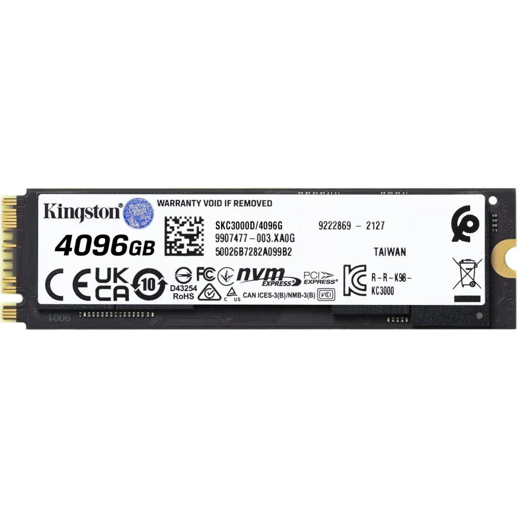 Imagen 1 de Unidad SSD Kingston KC3000 4TB M.2 22*80 PCIe4x4 NVMe Lec7000MB/s Esc7000MB/s