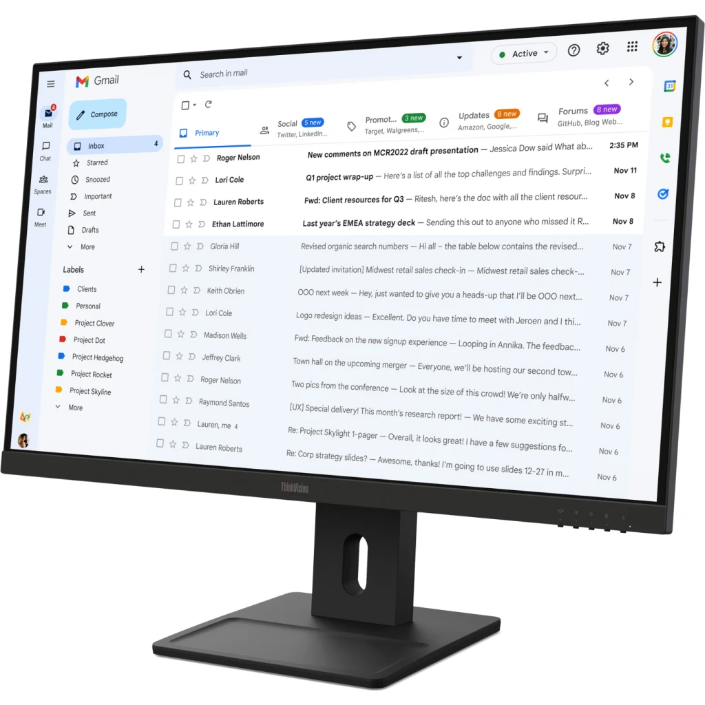 Imagen 2 de Monitor Lenovo ThinkVision E27-40 27" FHD 1920*1080 DP HDMI VGA 100Hz