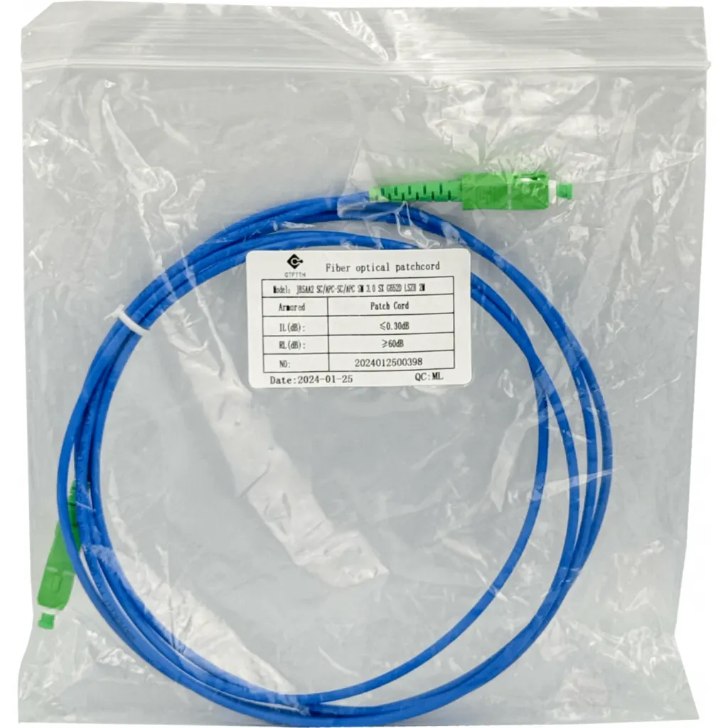 Imagen 1 de LSZH Blindado 2mt SC/APC-SC/APC SM Simplex JumperFibra 3.0mm 9/125um