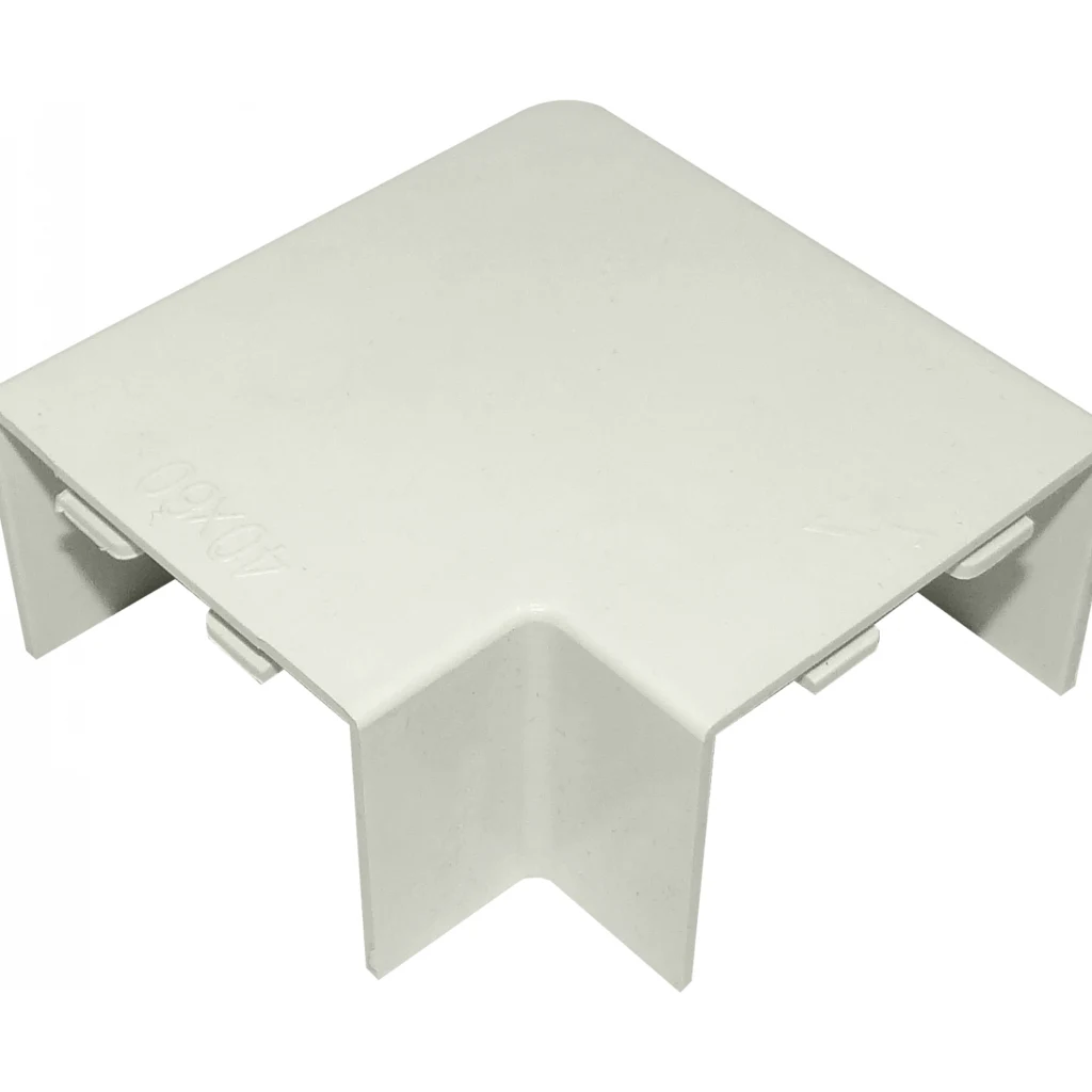 LINKCHIP 60x40mm Angulo Plano Blanco CCA-6040-AP. para Canaleta QN6W.