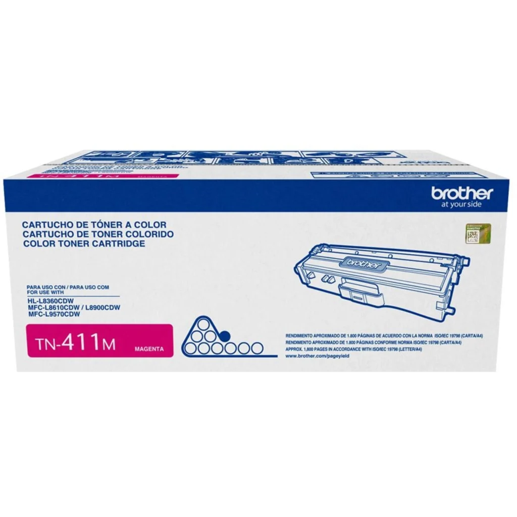 Imagen 1 de Toner Brother TN-411M Magenta HL-L8260CDW/L8360CDW/L8360CDWT/MFC-L8610CDW,1800Pá