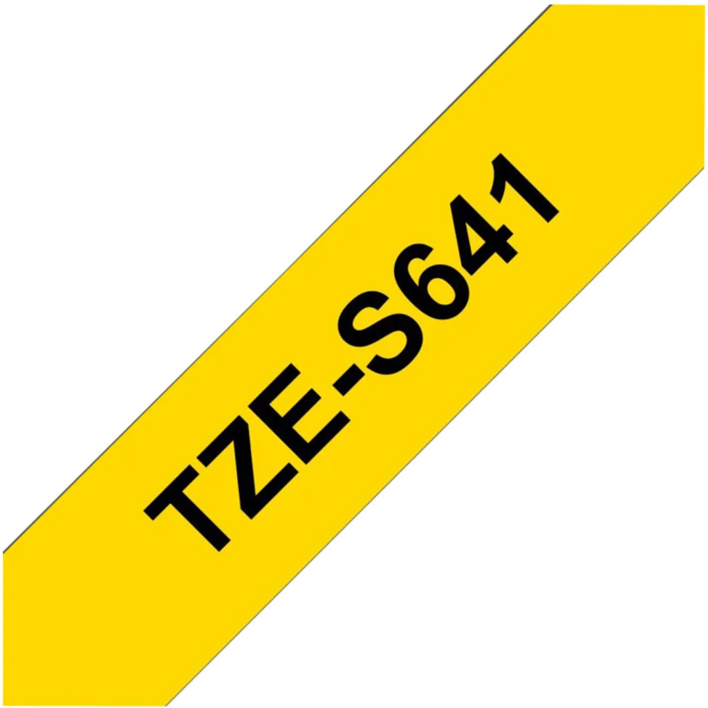 Imagen 4 de Cinta Rotuladora Brother TZE-S641 Negro Sobre Amarillo Indstrl. 18mm x 8mt