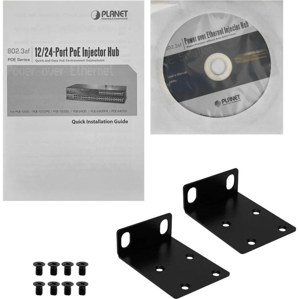 PLANET Gigabit HUB-PoE 24-Inyectores Admin-LAN 440W 802.3at/af 48-RJ45