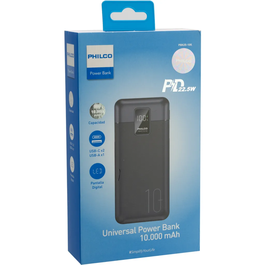 Imagen 4 de PBK25-10K POWERBANK 10.000MAH / PD 22.5W BLK