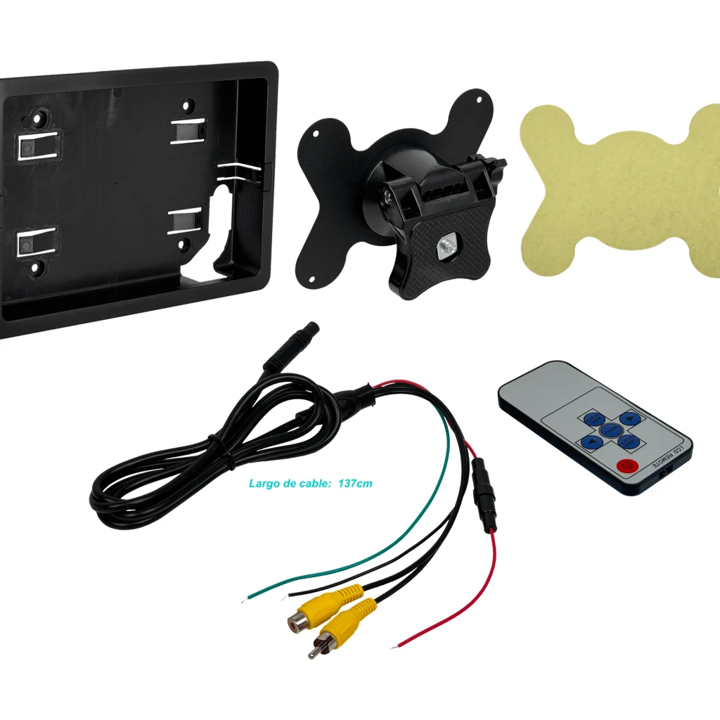 Imagen 5 de Monitor 7-pulgadas Pantalla Analogo 2-RCA-H Plug-5,5x2,1mm Auto-Muro