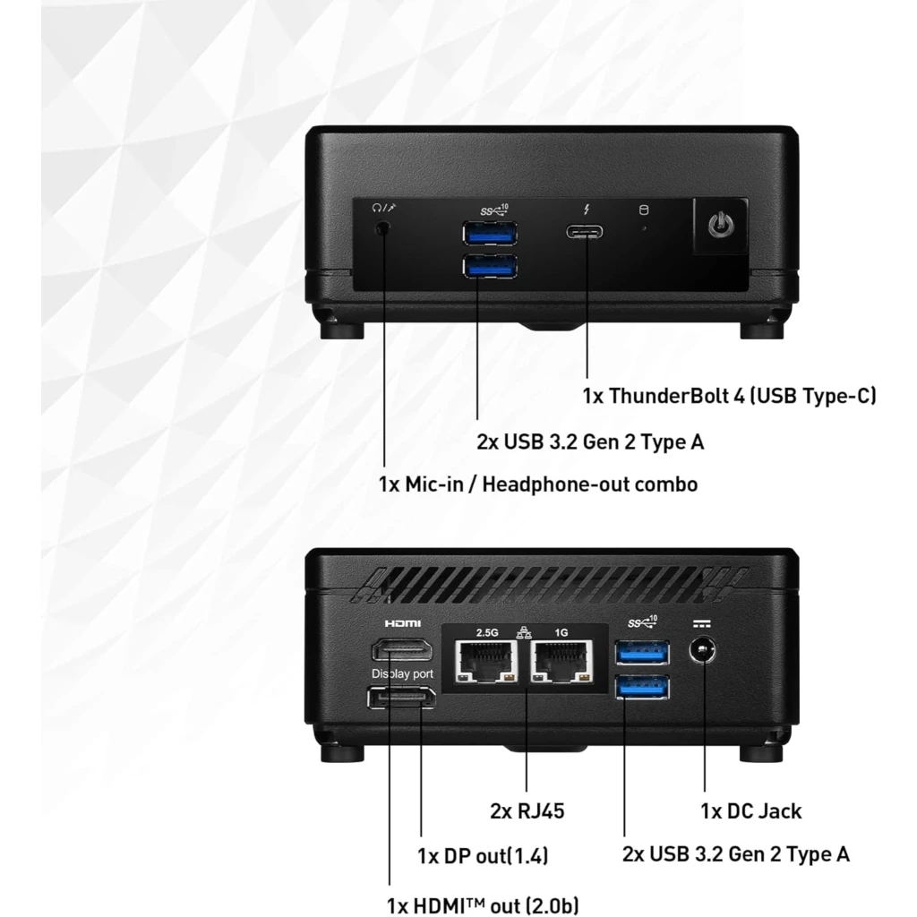 Imagen 2 de Mini PC NUC MSI Cubi 5 12M-015BUS I5-1235U 2*DDR4 LAN WiFi BT Sin SO