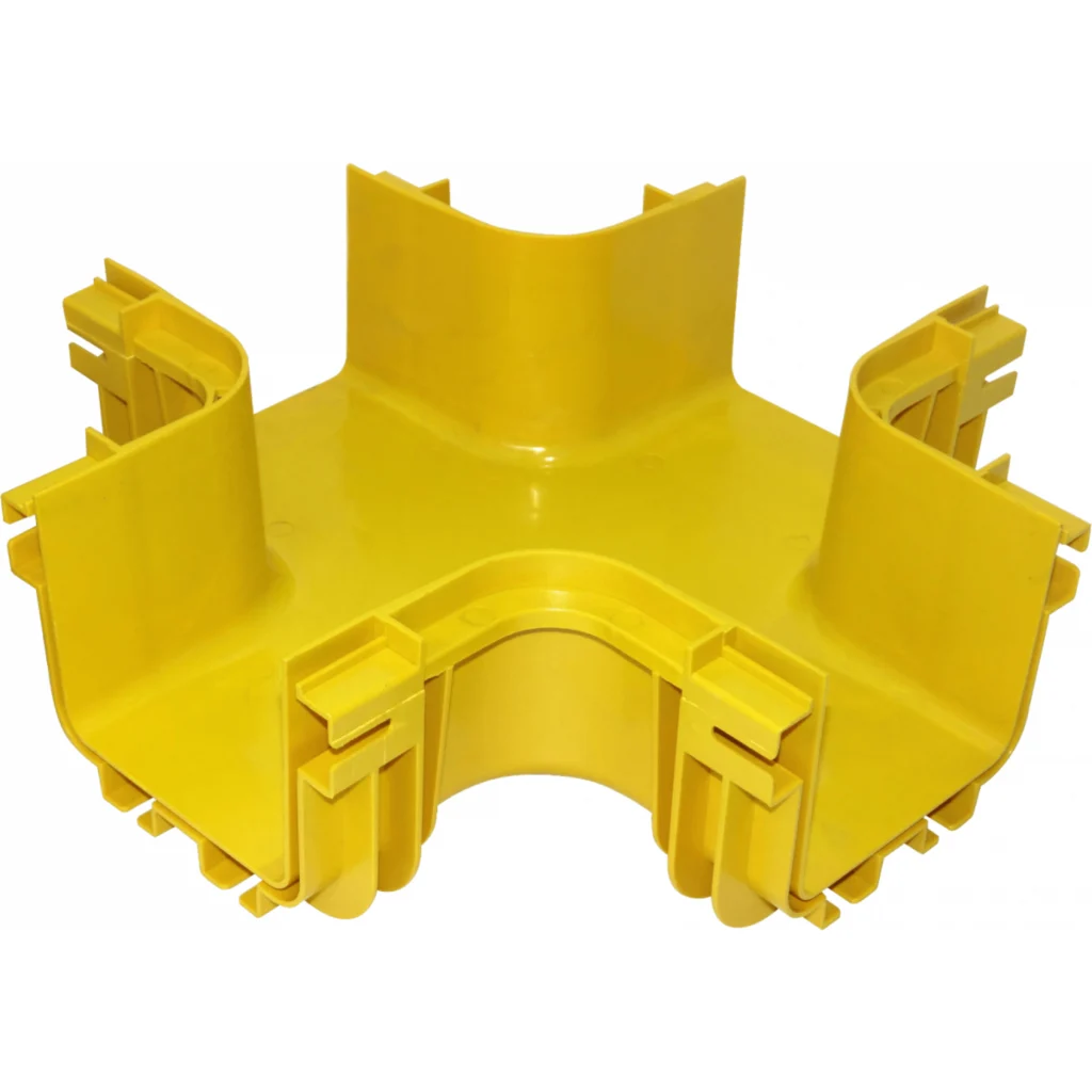 Imagen 1 de 120x100mm Derivacion Cruz Horizontal Amarilla PC+ABS LSZH Hembra