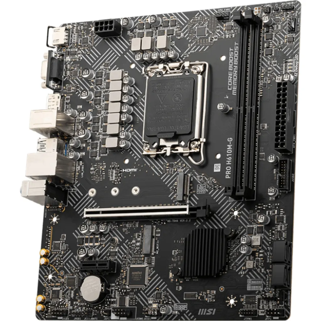 Imagen 2 de Tarjeta Madre MSI PRO H610M-G LGA1700 14°G DDR5 M.2 DP HDMI VGA PS/2USB3.2 mATX