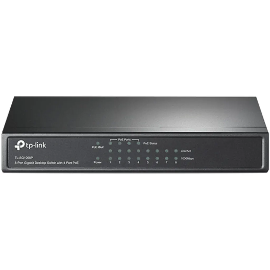 TP-LINK SWITCH 8-PORT GIGABIT DESKTOP 4-Port PoE+ UN / TL-SG1008P