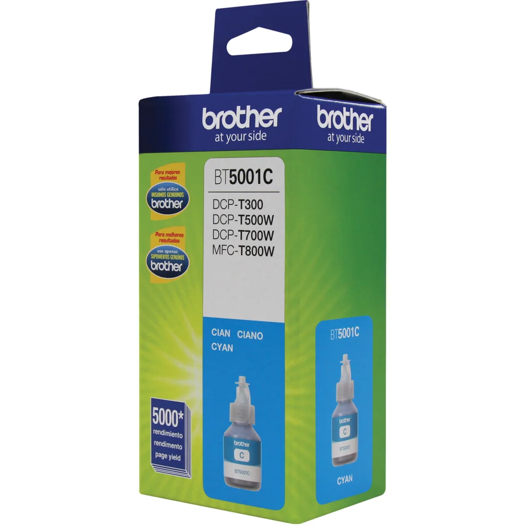 Imagen 1 de Botella de Tinta Brother BT5001C Cyan DCP-T300/T310/T500W/T510W, 5000Pág 41.8ml