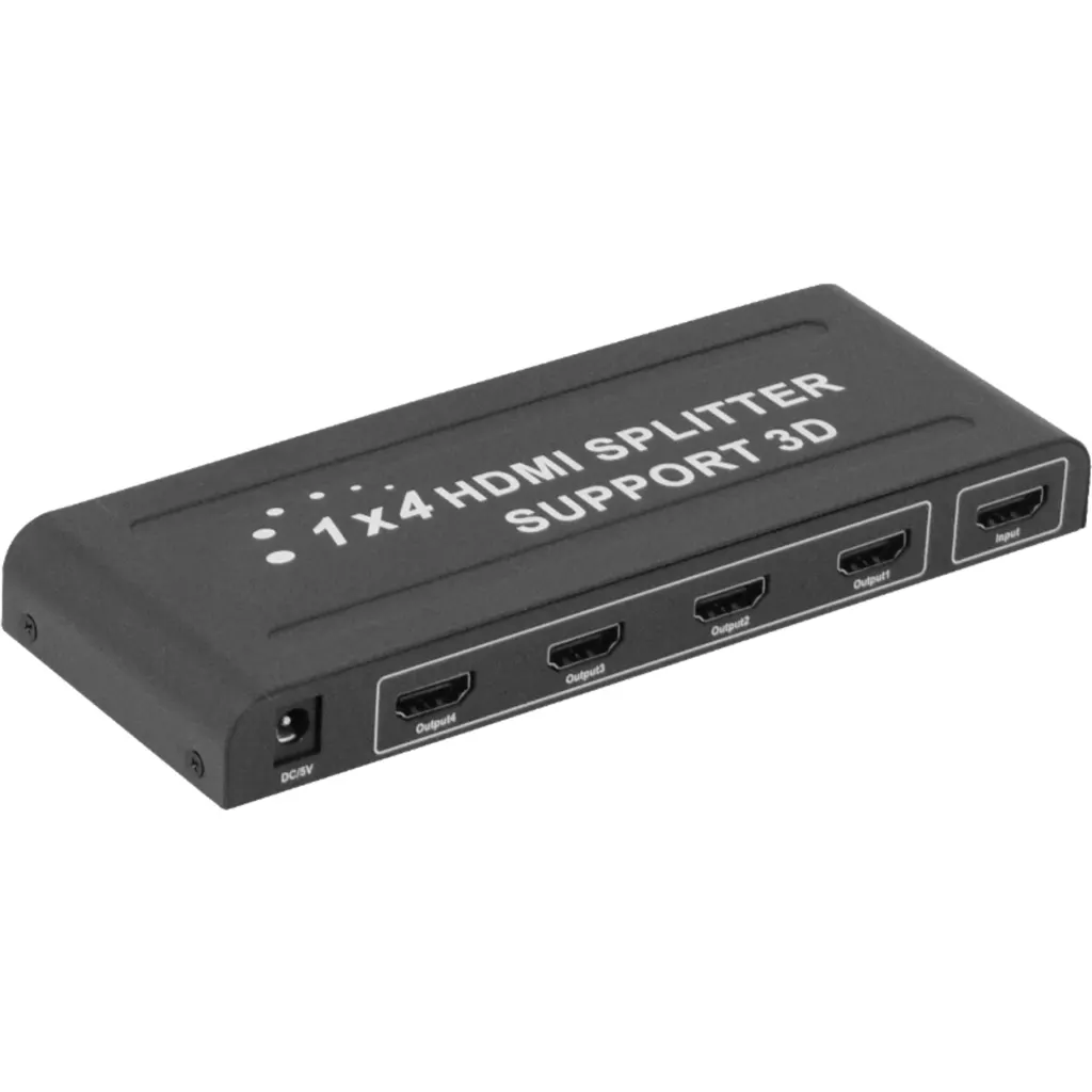 Imagen 1 de Splitter Spektra 1*HDMI in y 4*HDMI Out v1.4 4K/2K 1080p 5V-2A Negro