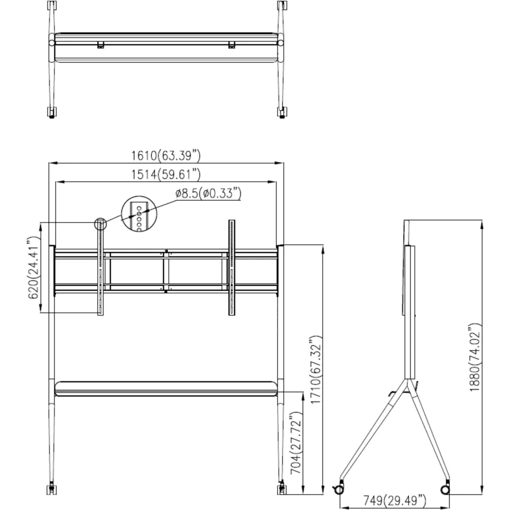 Imagen 1 de Soporte Movil Hikvision para pantallas de 86"