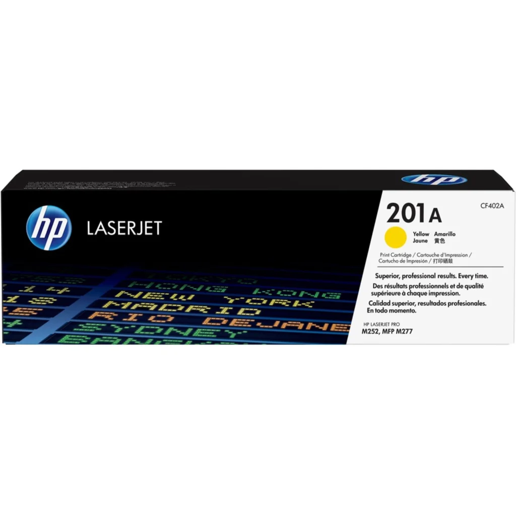 Toner HP 201A Amarillo para Impresoras Láser LaserJet M252dw/M277dw, 1400Páginas