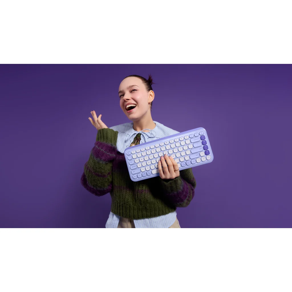 Imagen 8 de Kit Teclado Mouse Logitech Pop Icon Conectividad Inalámbrica BT Lila/Blanco
