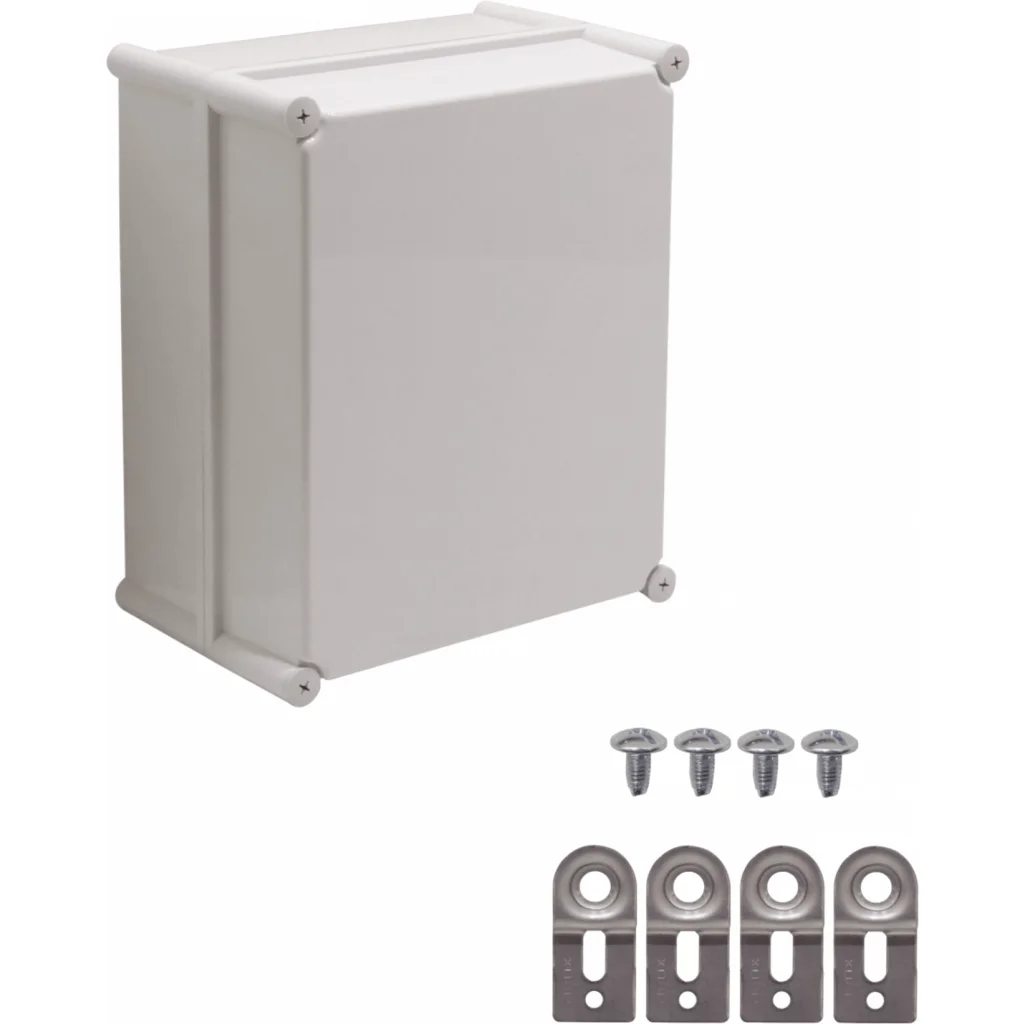 Imagen 3 de TIBOX 340x280x180mm Tapa-Gris Caja Gris Plastica c/Placa IP66 RoHS